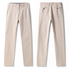 Linen straight-leg loose trousers