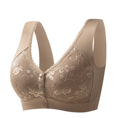 Front button no wire bra