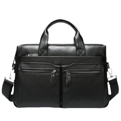 New Men's Genuine Leather Handbag 14 Inch Business Large Capacity Briefcase