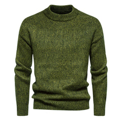 Men's Solid Color Simple Round Neck Casual Bottoming Sweater