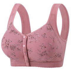 Large Size Cotton Printed Wirefree Push-up Bra