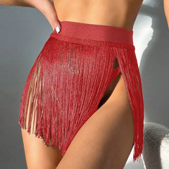 High Waist Fringe Fashionable Skirt