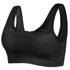 Unwired Push Up Lace Plus Size Sleep Bra Sports Bra