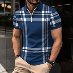 2024 Men's Printed Plaid Stripe POLO Shirt