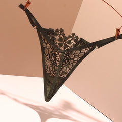 Sexy Embroidered Hollow Strapless Thong