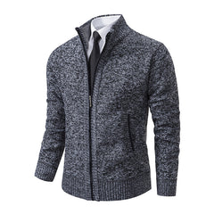Men's Stand Collar Fashionable Knitted Sweater Jacket