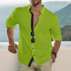 2024 Men's Fashion Printed Long Sleeve Casual Shirt