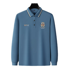 Men's Fashion Lapel Long Sleeve POLO Shirt