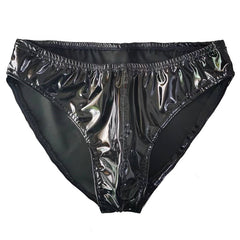 Men's Glossy PU Butt Lifting Briefs