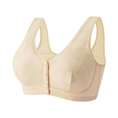 Front Button Thin Soft Cotton Wireless Bra