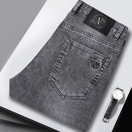 Stretch high waist straight jeans