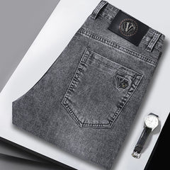 Stretch high waist straight jeans