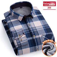 Men's Long-sleeved Double-sided Velvet Loose Casual Shirt