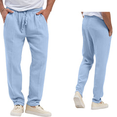 Men's Large Solid Color Loose Straight Casual Pants
