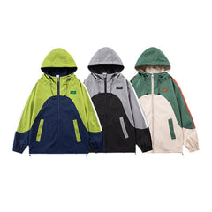2023 New Contrast Color Outdoor Hooded Jacket
