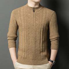 Thickened warm half-zip knitted bottoming sweater