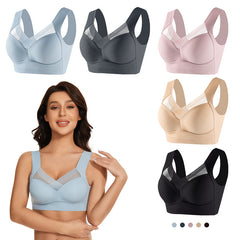 Plus size wireless lace push up bra