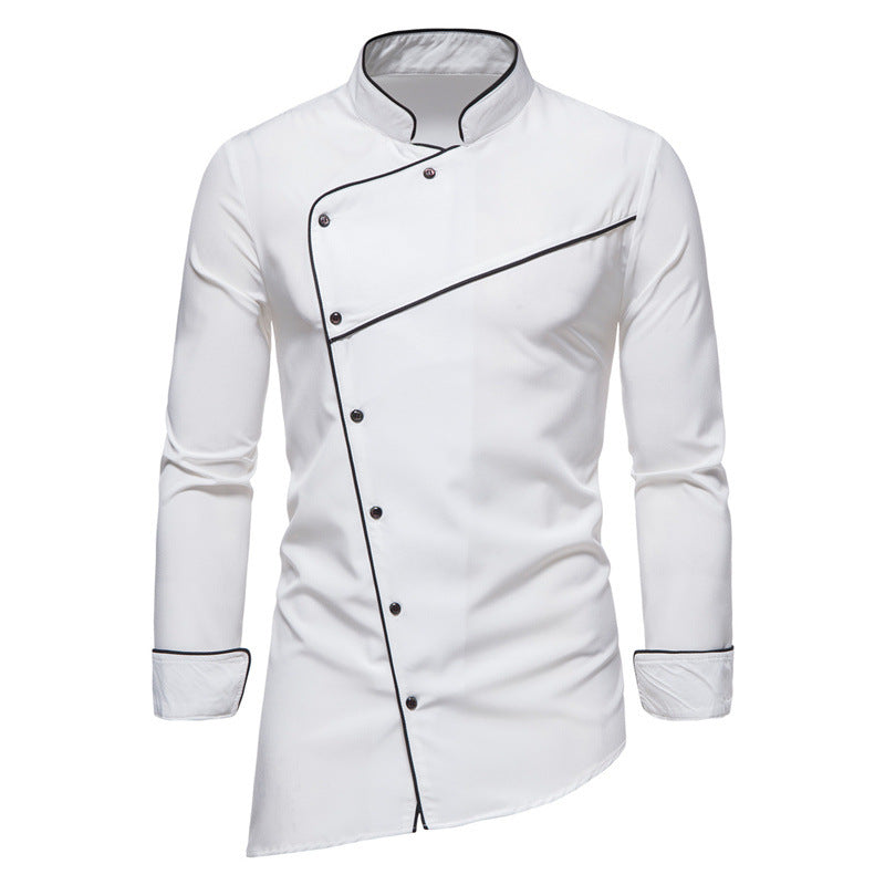 Men's Business Stand Collar Casual Dress Shirt