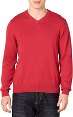 Men's Solid Color V-neck Sweater