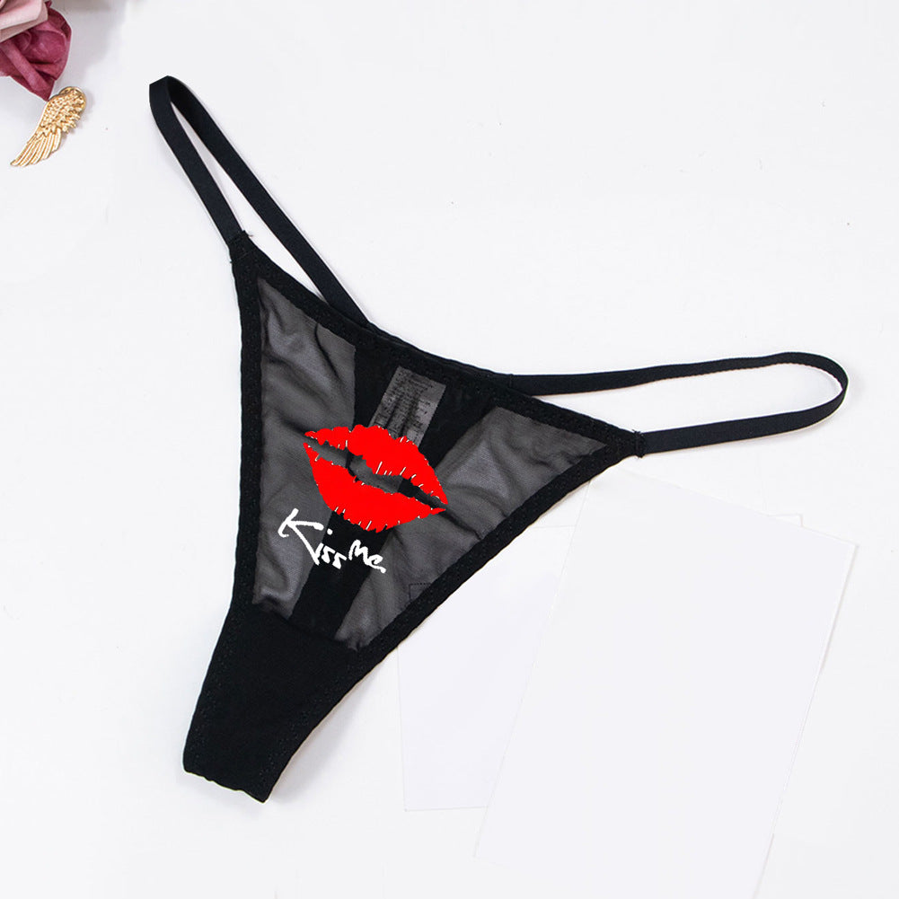 Sexy Mesh Ultra-thin Transparent Low-waisted Thin Strap Thong