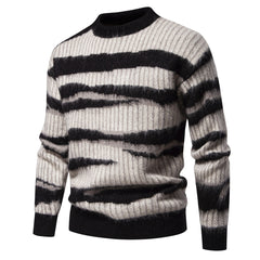 Men's Fashion Casual Round Neck Printed Pullover Sweater