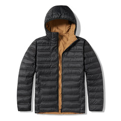 Men's and women's reversible outdoor warm and water-repellent lightweight down hooded jacket