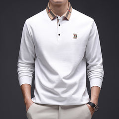 Men's Business Casual Cotton Embroidered Polo Shirt