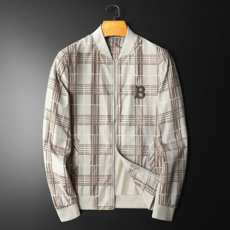2023 New Men's Plaid Print Casual Jacket