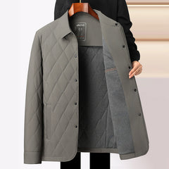 Men's New Winter Mulberry Silk Lapel Business Cotton Coat