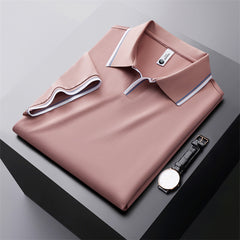 Men's New Color Block Business Casual Polo Shirt