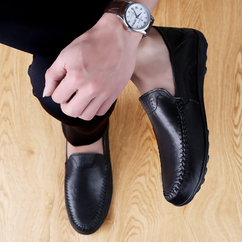 Men's Large Size Casual Leather Driving Shoes
