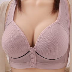 Front buckle no steel ring push up comfortable seamless bra