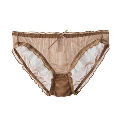 Japanese Thin Mesh Sweet and Sexy Low Waist Hollow Transparent Lace Briefs