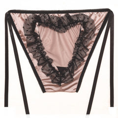 Lace-trimmed Elastic Milk Silk Sexy Panties