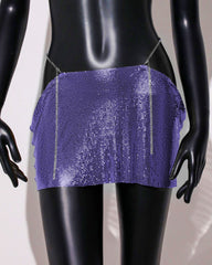 Sexy Metallic Sequin Mini Skirt