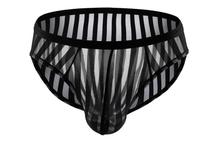 Men's mesh personalized color matching striped briefs