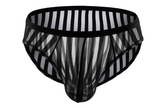 Men's mesh personalized color matching striped briefs