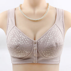Large size thin front buckle bra without rims lace