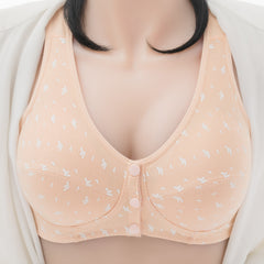 Thin Front Open Button Plus Size Wireless Bra