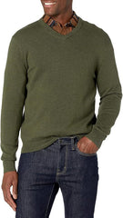 Men's Solid Color V-neck Sweater