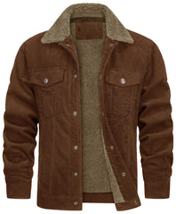 Men's 2023 New Corduroy Lapel Plush Loose Casual Jacket
