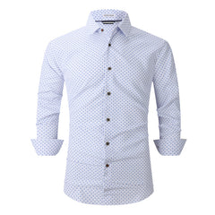 Men's Printed Long Sleeve Plaid Shirt