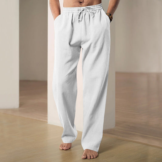 2024 New Men's Simple Fashion Solid Color Casual Straight Pants