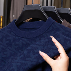 Fashion round neck knitted jacquard casual sweater