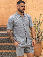 2024 Summer New Men's Jacquard Knitted Casual Sports Suit