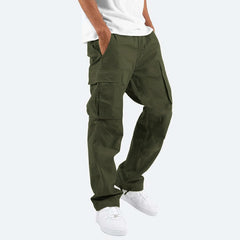 Men's Drawstring Multi-pocket Casual Trousers