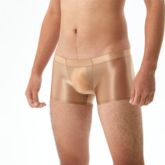 Men's Sexy Shiny Silky Transparent Boxer Briefs