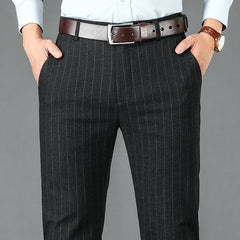 Men's New High Waist Stretch Straight Casual Pants