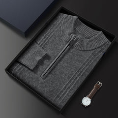 Cashmere autumn and winter half turtleneck zipper pullover sweater