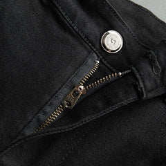 New High-end Men's Black Straight Slim Stretch Casual Versatile Jeans